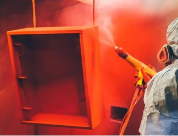 Powder coating of metal